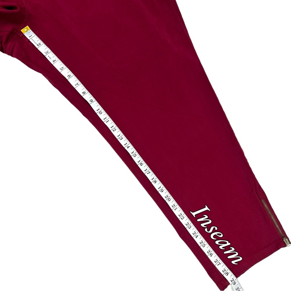 Talbots WOMENS PLUS SIZE 26W x 29" Zip Ankle Pants 5-Pocket Stretch Burgundy - Picture 10 of 16